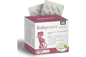 ‎BABYFORTE BabyFORTE® FolsäurePlus OHNE JOD | Schwangerschaftsvitamine ohne Jod | vegan | 180 Kapseln | Kinderwunsch Vitamine ohne Jod | alle B-Vitamine
