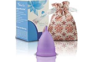 ATHENA CUP Athena Menstrual Cup One-Pack, Period Cups for Regular to Heavy Flow (Size 2 Large) - Soft Reusable Menstruation Cup - BPA Free Feminine Silicone Cup - Easy to Use and Clean Tampon and Pad Alternative