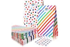 EDUNASS Sac Cadeau en Papier Kraft, Petite Pochette pour Fête d'Anniversaire, Mariage, Bonbons, Biscuits - Sacs Cadeaux pour Enfants et Présents