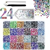 Wosyoodo 24000 Pieces Rhinestones 24 Colors Rhinestones Rhinestones Nail Art Rhinestones for Clothes, Shoes and Diamond Art