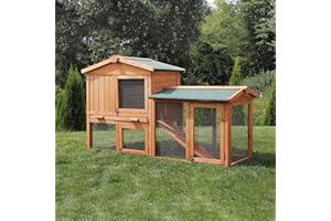 MY ANIMAL Miweba MyAnimal Clapier MH-03 | Extra Large avec 66 cm - Maison à Deux étages - Cage pour Lapin - Bois de pin - Polyvalent - Résistant à l'hiver - 2 Niveaux (Brun)