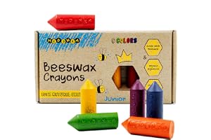 Medenka bivaxkritor junior – 6 färger – kritor för småbarn – giftfri för år 1–3 – tillverkad av europeiskt bivax