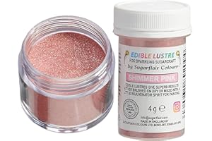 SUGARFLAIR COLOURS Sugarflair Edible Lustre Shimmer Pink - Colorante Alimentare, Polvere Brillante Commestibile per Torte, Dolci, Cupcake, Cioccolato, Pasticceria, Gelati, Dessert, Cocktail - 4g