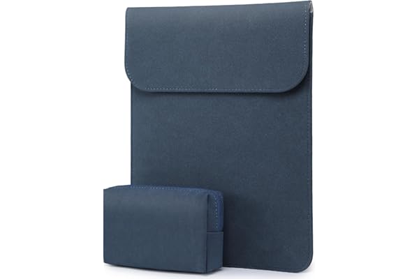 HYZUO 15-16 Pouces Housse Ordinateur Portable PC Sacoche pour MacBook Pro 16 M5/M4/M3/M2/M1 Pro/Max A3428 A3429 2026-2019, XPS 15, MacBook Pro 15 2015-2012, Samsung Galaxy Book Flex 15, Bleu Marine