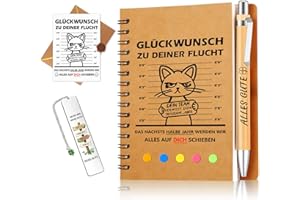 ‎WENMTHG WenmthG Abschiedsgeschenk Kollegen, 4 in 1 Abschiedsgeschenk mit Notizbuch, Stift, Lesezeichen, Abschiedskarte - Abschied Kollege Kollegin - Renteneintritt, Ruhestand Mann Frau, Jobwechsel Geschenk