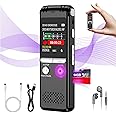 64GB Voice Recorder, 1536Kpbs Dictaphone for Meeting Lecture & Interview, Recording Device with Voice Activation and Intelligent Noise Reduction, MP3
