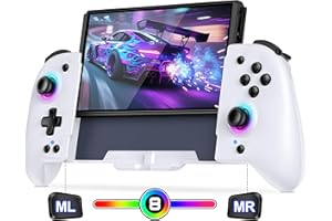 COGUYTECH Ergonomischer Bluetooth-Controller für Switch/Switch OLED, Switch Pro Controller für Nintendo mit Makroprogrammierung und RGB Lichteffekten,2-in-1 Ladekabel Typ C Wireless Controllers