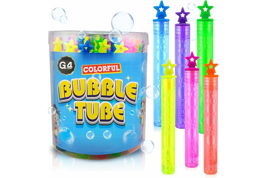 G4GADGET 36-Pack Premium Bubble Tubes Party Bag – Fun & Colourful Bubbles for Kids – Ideal Party Favours, Loot Bag Fillers, Stocking Fillers & Summer Games