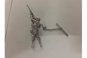 PRIDEINDETAILS G37 Shooter Tack Tie Pin With Chain english pewter handmade in sheffield