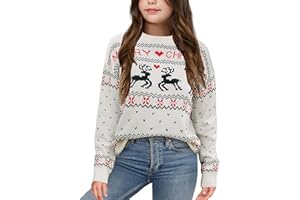 XuBa Maglione da ragazza, a maniche lunghe, motivo a treccia, casual, caldo, invernale, colletto alto