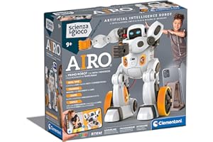 Clementoni Scienza e Gioco Robotics - AIRO, Robot da Assemblare, Bambini 9+ Anni, con App Dedicata e Tecnologia AI, Imita Movimenti con l'Intelligenza Artificiale, 6 Motori, Lingua Italiana, 19317