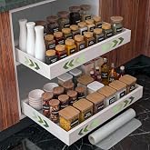 Pack of 2 Removable Adhesive Drawers for Kitchen, Adjustable Width 32-52 cm | Adhesive Telescopic Wardrobe Tray, Wardrobe Org