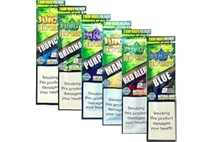 WEEDNESS lomila Paquete De 6 - Juicy Jay Cáñamo Tiras Manicura - Natural Tabaco Sin Envolturas - 2 POR (12 Total) - INCLUYE - azul (Negro 'n' BLUEBERRY),lila (UVAS Gone Wild),ORIGINAL (Natural),Alerta roja