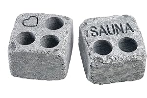 Hukka Design Love Sauna | 2 Dampfsteine aus finnischem Speckstein für den Saunaofen, Löcher: 20 ml