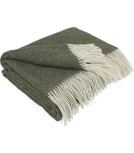 Drobė HOME Couverture Laine Vierge Avec Franges 100 % Laine Mérinos 140