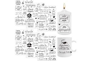 Yomover Rub on Sticker Folie - 6Pcs Sweet Home Transferaufkleber, Rub On Folie, Sprüche Aufkleber für Raysin Keraflott Möbel, Glas, Holz, Kerzen, Scrapbook, Keramik, DIY Basteln Deko