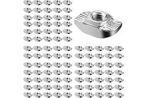 GETLITOOL 100pcs Tuercas M5,Tuercas en T con Ranura 8, Tuercas Martillo EU3030 de Acero Niquelado para Fijación de Perfil de Aluminio Serie 30 Estándar，Guía de Aluminio de Armario