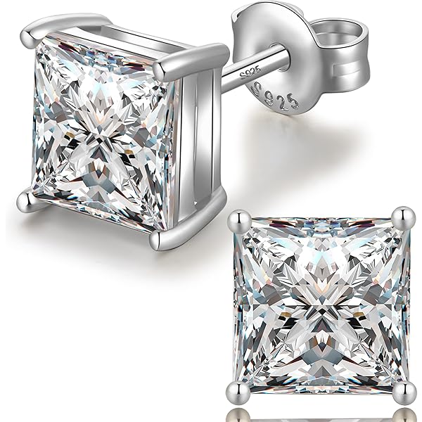 Orecchini a bottone in argento sterling 925 con mini zirconi