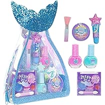Carta di sirena meduse e cavalluccio marino cute bambina sirena