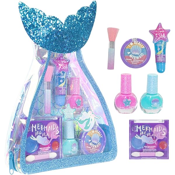 FT-SHOP 6 Pièces Porte-Monnaie à Paillettes Sirène Pour Filles - Mini Sac Bandoulière Sequins