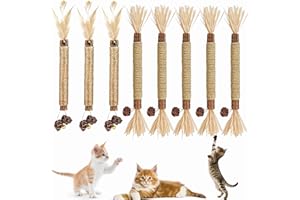 RTBRCG 8 Stück Matatabi Stick Katze, Knabberstangen Katze, Wiederverwendbar Niedlich Kauspielzeug Katze, Pfotenspass Knabberstangen für Katze Zu Spielen/Beißen/Kauen