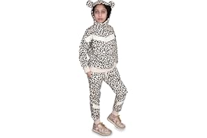 Bahob® 1 & 2 Pack Girls Tracksuits Set Cheeta Print Hoodie and Tracksuit Jogging Bottoms Kids Track Suits Activewear Sets for Girls 5-14 Years