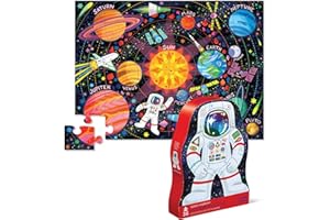Crocodile Creek 40778 36 pcs Shaped Space Explorer Krokodil Puzzles, bunt