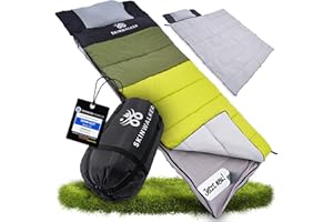 ‎SKINWALKER SkinWalker Schlafsack 3-4 Jahreszeiten mit abnehmbaren Polarfleece + Kopfkissen [-18°C bis +15°C] Winter + Sommer Sleeping Bag Deckenschlafsack Schlafsacke Camping Schlafsäcke Erwachsene