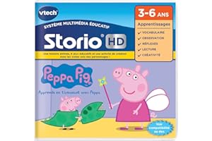 VTech - Storio Peppa Pig, Cartouche de Jeu HD pour Tablette Enfants avec 1 Histoire, 6 Jeux Éducatifs et 1 Activité Créative, Cadeau Enfant de 3 Ans à 6 Ans - Contenu en Français
