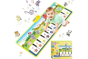 M ZIMOON Kids Piano Mat, Piano Music Mat Dance Mats with 10 piano Keyboard, Touch Play Floor Mats Keyboard Animal Musical Carpet Mat Early Education Gift Toys for 1 2 3 4 5 Years Old Boys Girls Toddlers Kids