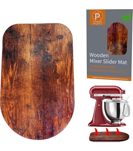 Tappetino Scorrevole In Bambù Per Mixer KitchenAid 4.5-5Qt - Protezione Per Tavoli | Facile Da Spostare