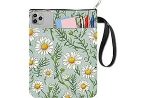 CRASPIRE Daisy Book Sleeve Cover Flowers Floral Book Protector Covers for Paperbacks 11x8.7inch Blossom Zipper Front Pocket Washable Fabric Books Pouch for Readers Hardcover Textbook