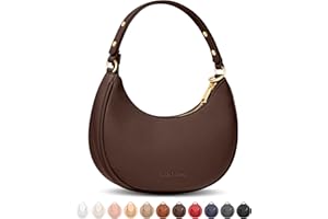 VANTAMO Borsa a mezzaluna da donna - Borsa a mezzaluna in ecopelle con antifurto RFID e tracolla regolabile - Borsa a luna con cerniere dorate e clip anti-borseggio - Borsa a forma di luna per tutti i giorni