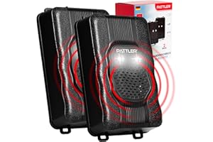 PATTLER® 2 Pack Car Marten Repellent with Flash, Flexible Power Supply, 12V Car Battery, AA or USB Battery, Effective Marten Protection for Car, Garden,