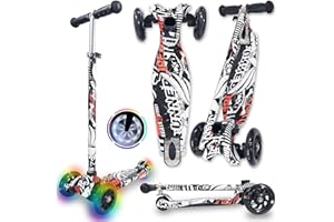 WeLLIFE | Scooter RGX | Patinete para niños de 3 a 12 años | Patinete niño 3 ruedas luminosas LED | Patinete niña con mango ajustable en altura | Carga máxima 80 kg