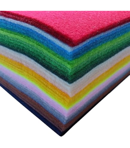 Pack De 20 Feuilles De Feutrine Douce 20x30cm - Idéal Pour Créations Manuelles Enfants Et Adultes - Bleu, 1mm D'épaisseur