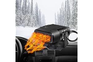Cablelera Chauffage de Voiture, Portable 12V Dégivreur de Voiture à Réchauffeur Rapide 90° à 360° Réglable avec Purification de l'air et Allume-Cigare pour Tous Les VéHicules Chauffage pour Voiture