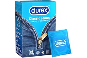 Durex CLASSIC JEANS - 16 Préservatifs - Confort et Confiance