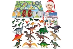 Brezoy Adventskalender 2024 Kinder, Adventskalender Dinosaurier Spielzeug ab 2 3 4 5 6 7 8 Jahre Junge Weihnachtskalender Xmas Geschenk Junge 2-8 Jahre Adventskalender Dino