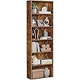 VASAGLE Bookcase, Bookshelf with 6 Shelves, for Living Room, Study, Office, Bedroom, Industrial Style, 24 x 60 x 178.5 cm, Rustic Brown LBC169K01