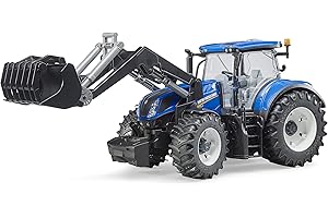bruder 03121 - New Holland T7.315 avec chargeur frontal, Ferme, Tracteur, Jouet, Véhicule