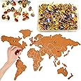 PREMIFY 200pcs National Flag Push Pins for Board | Thumb Tacks With World Travel Map Cork Board Set | PushPins for Notice Board, Bulletin Board, Map, Office