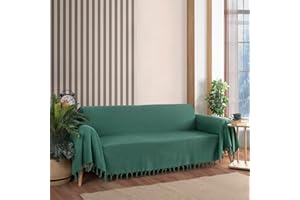 Milam London Sofa Throws Large 3 Seater | Extra Large Throws For Settees | Throws For Sofas Large | Herringbone Throw 180 x 300 cm Green