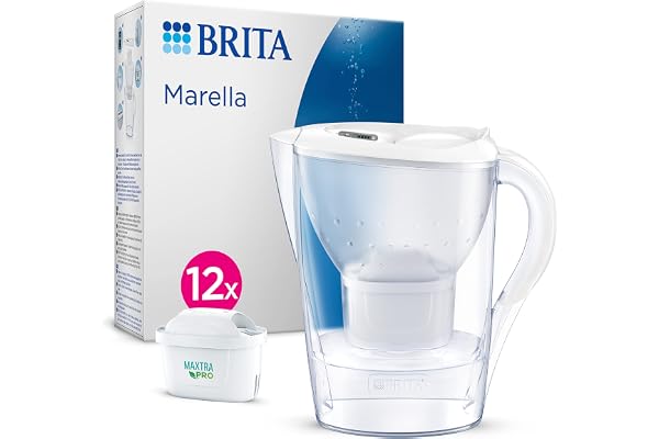 BRITA Waterfilterkan Marella Cool - Wit (2.4L) + 12 Maxtra PRO ALL-IN-1 Filter - (SIOC) Duurzaam verpakt