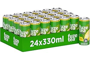 ‎FUZE TEA Fuze Tea Schwarzer Tee Zitrone - Erfrischungsgetränk mit gebrühtem Schwarztee und Zitronengeschmack - Eistee aus nachhaltigem Anbau - Eisteegetränk in Einweg Dosen (24 x 330 ml)