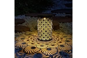 ZWOOS Farol Solar Exterior, Luz Solar Exterior Jardin, Colgante/De Pie, Impermeable IP44, Luces Solares LED Decorativo para Jardin, Balcón (Margarita)