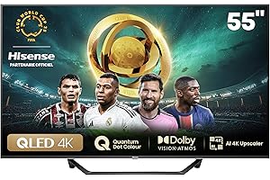 Hisense Smart TV 55 Pouces 55A7NQ QLED 4K UHD, Dolby Vision Atmos, Mode Sport IA MEMC, HDR, VIDAA avec Youtube, Netflix, Disney+, Canal +(modèle 2024)