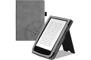 kwmobile Etui do e-czytnika kompatybilne z Pocketbook Touch Lux 4/Lux 5/Touch HD 3/Color (2020) - Osłona kompasu Szary