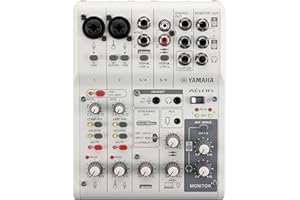 YAMAHA Mixer AG06MK2 Mixer a 6 Canali per Streaming Live con Interfaccia Audio USB, per Windows, Mac, iOS e Android, Bianco