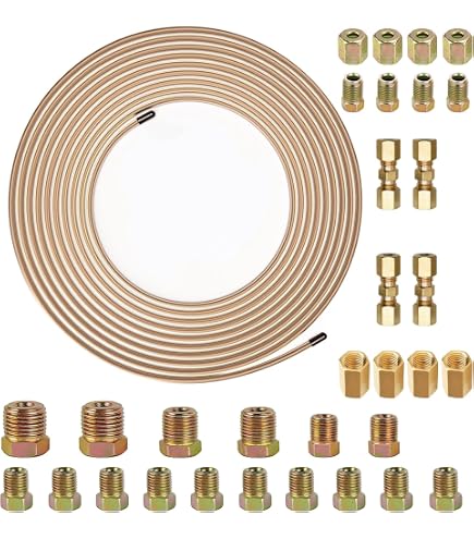 Tuyau De Frein En Cuivre Nickelé 4,76mm - 7,6m | Pour Systèmes Freinage & Carburant | Résistant à La Corrosion